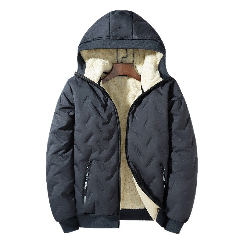 Men's Winter Ultrasonic Lambswool Cotton Padded Jacket For Warmth