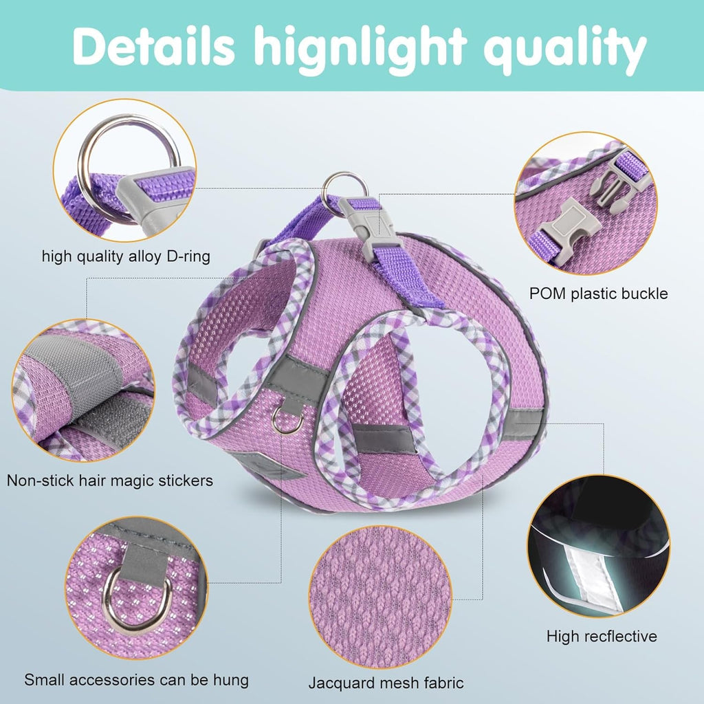 Dog Harness and Leash Set No Pull Reflective Step In Adjustable Small Dogs Cats