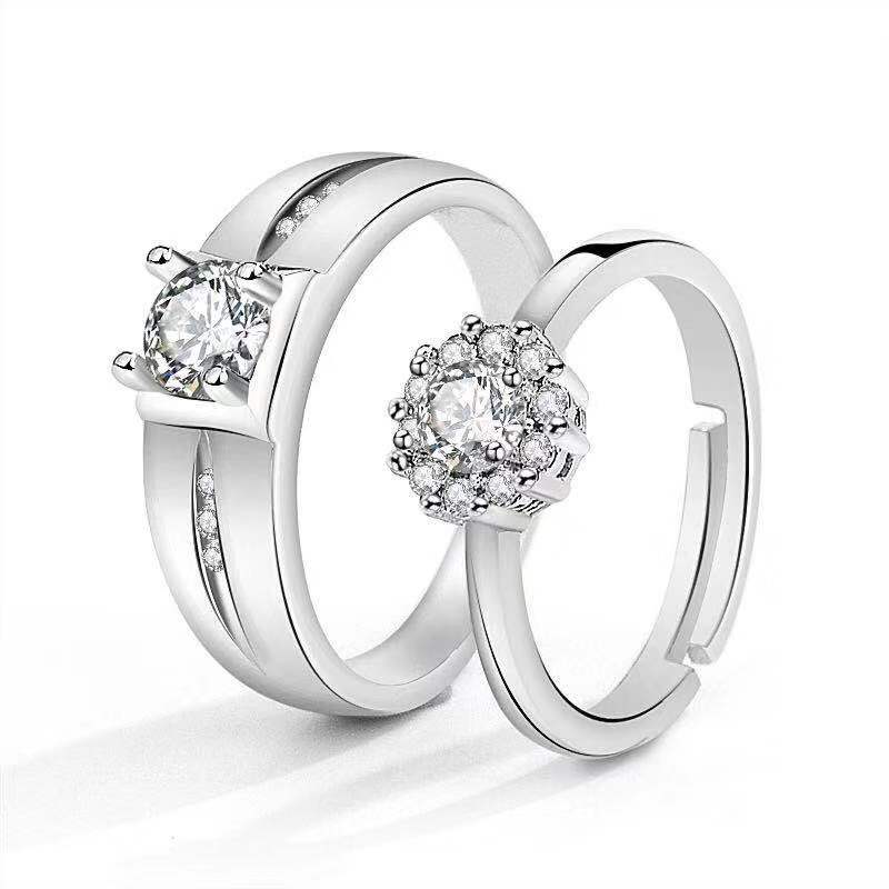 Moissanite Engagement Couple Couple Rings