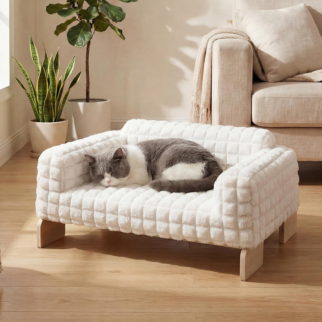 Elevated Wooden Pet Sofa Bed – 2 Sizes, 2 Colors