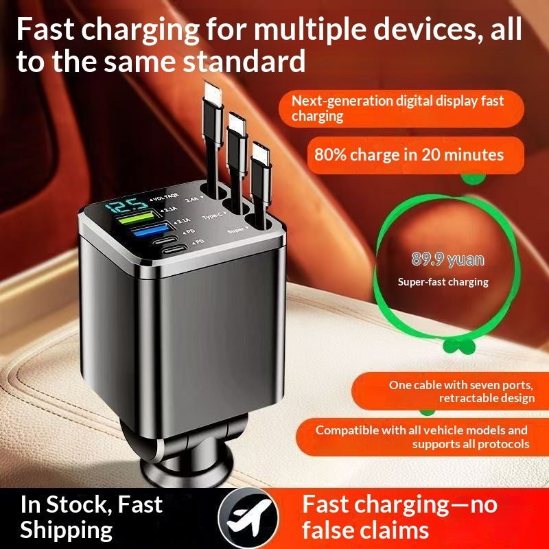 Super-fast Charging 7-in-1 Car Phone Charger