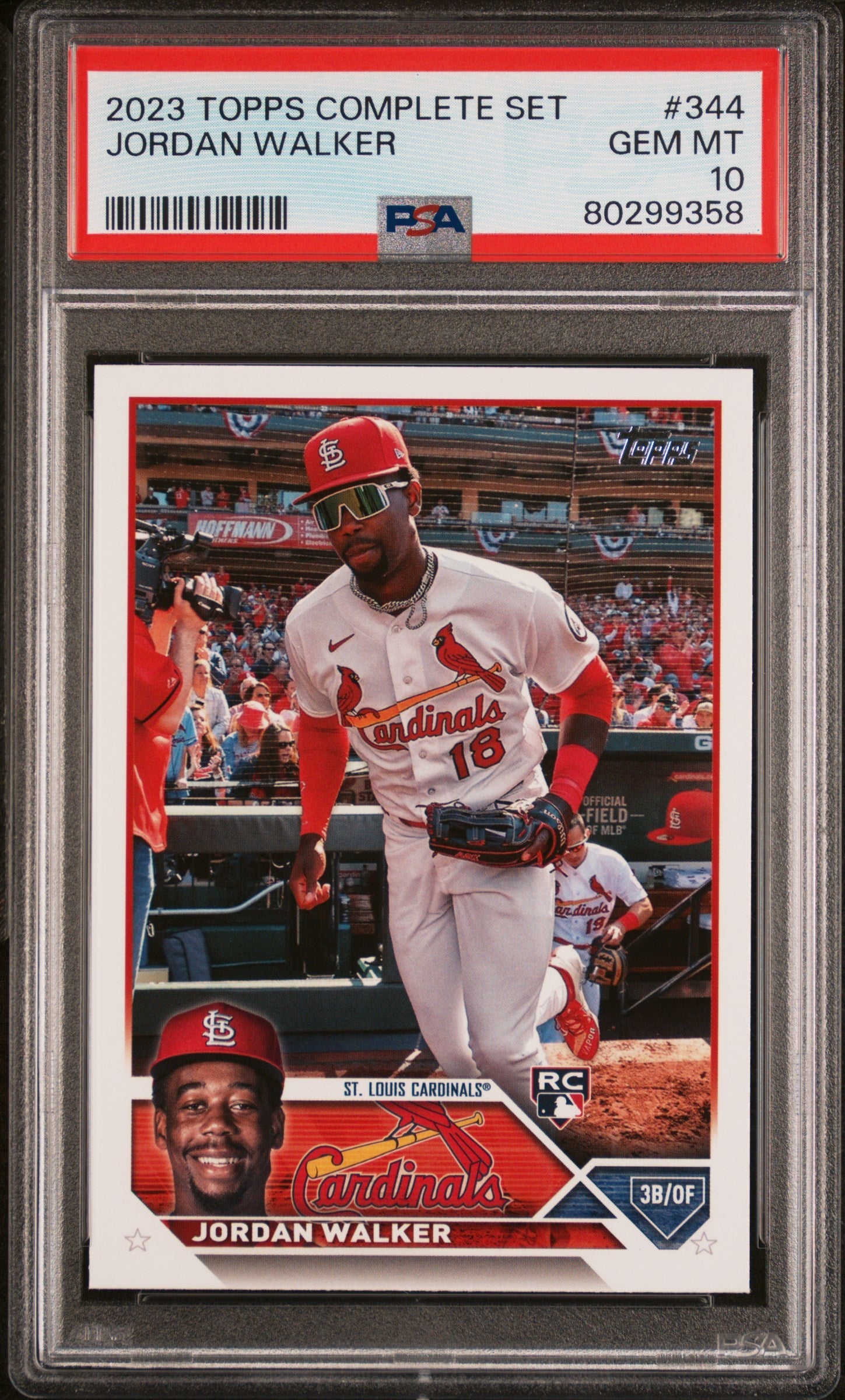 Graded 2023 Topps Complete Set Jordan Walker #344 Rookie RC Baseball Card PSA 10 Gem Mint