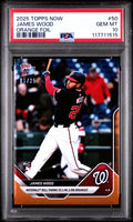 Graded 2025 Topps Now James Wood #50 Orange Foil /25 Rookie RC Baseball Card PSA 10 Gem Mint