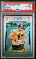 Graded 2017 Panini Certified TJ Watt #169 Mirror #/299 Rookie RC Football Card PSA 10 Gem Mint