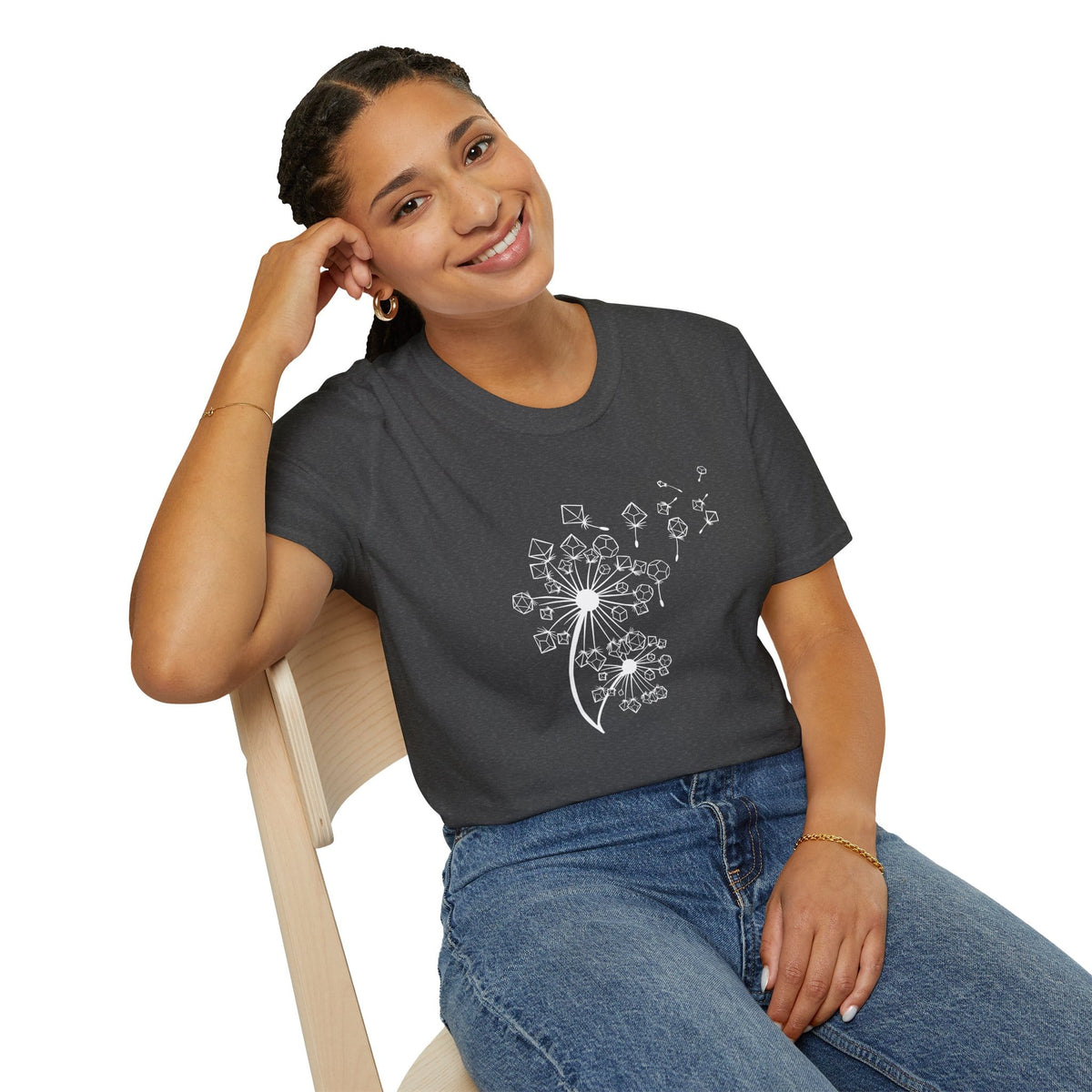 Dandelion Dice Floral Tabletop RPG T-Shirt