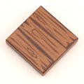 Hardwood Minifig Flooring (Rough, Dark) 2x2 Tile made using LEGO part