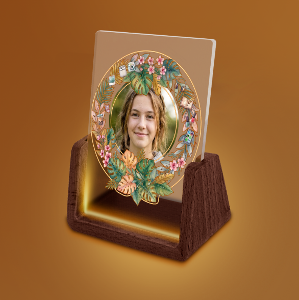 Her Face in Lights — Upload your Photo — USB Night Light