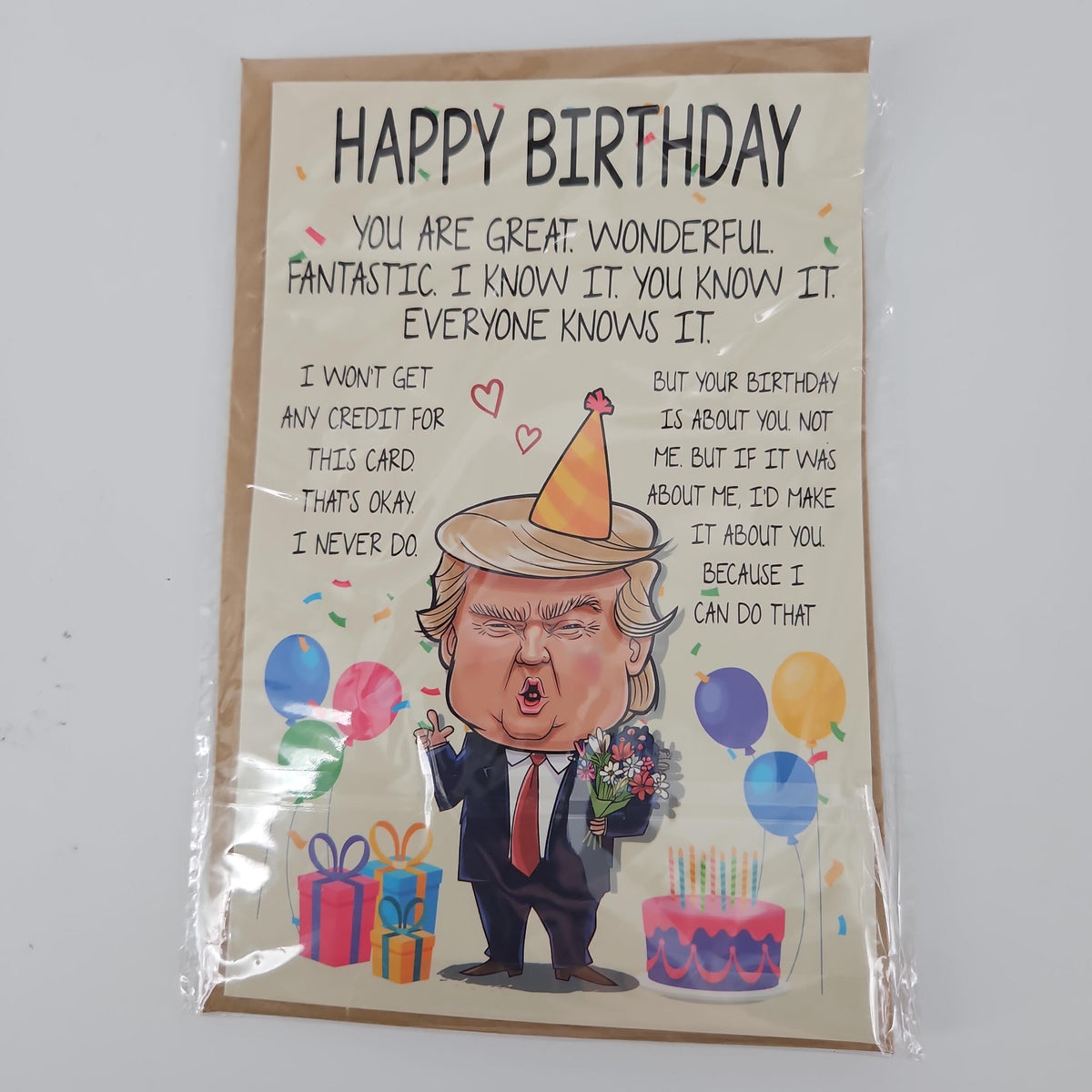 Funny Birthday Greeting Card with Humorous Caricature