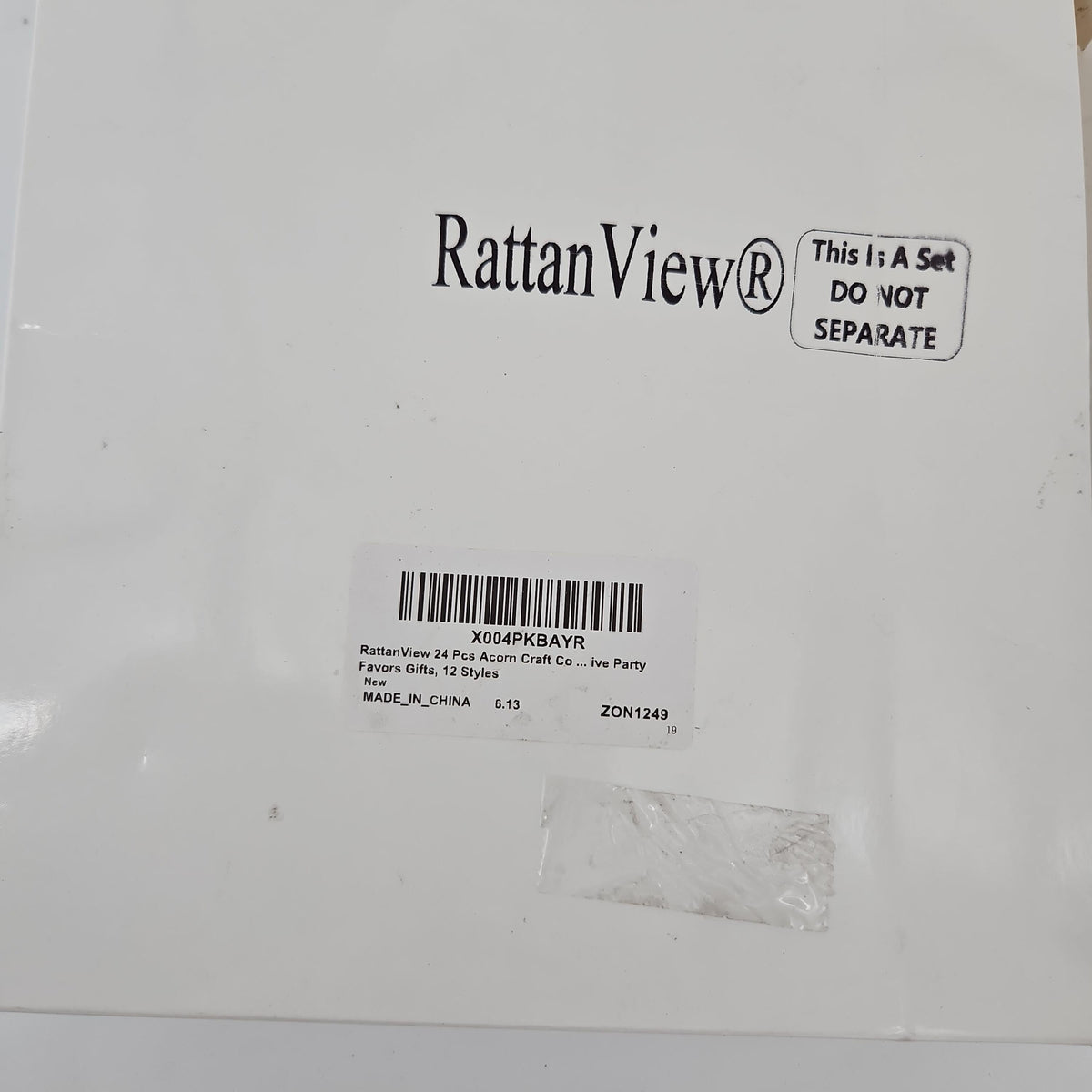 [Like New] RattanView 24-Piece Acorn Keychain Craft Set, 12 Styles
