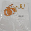 Pumpkin One Cake Topper, Orange and Gold Glitter