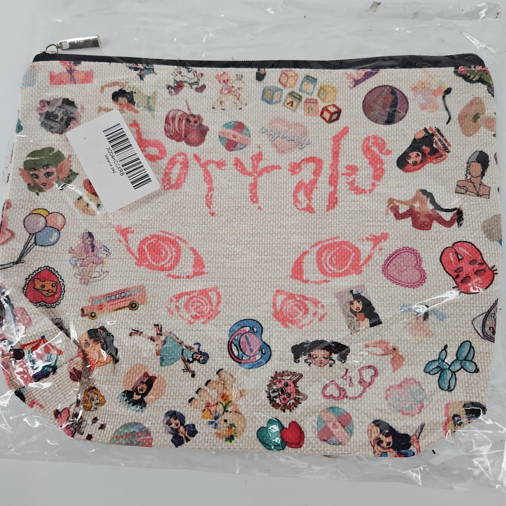 Large-Capacity Makeup Bag with Character Print, 9.8 x 6.7 in