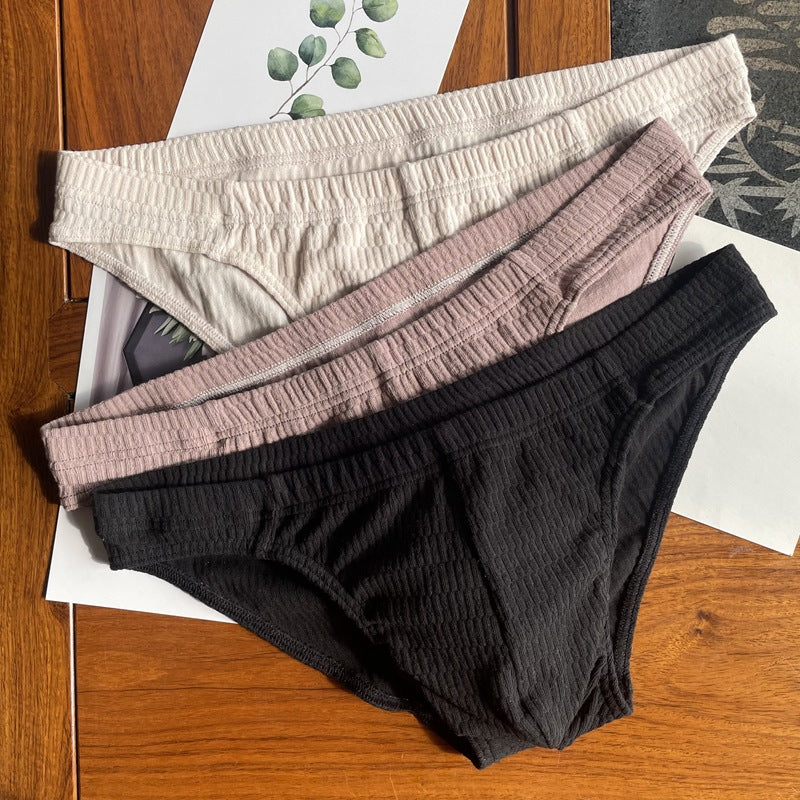 Men's Triangle Underwear Pure Cotton Pants Solid Color Shorts