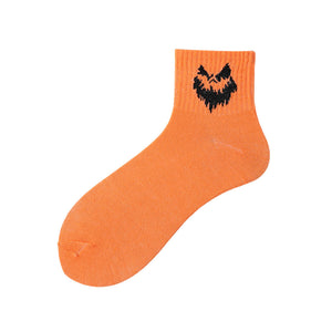 Orange Black Pumpkin Face