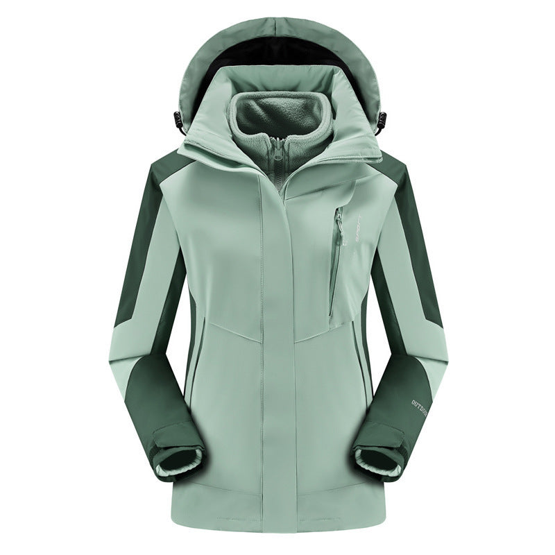 Outdoor Two-piece Windproof 3-in-1 Jacket, Plus-size
