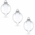 Set of 3 Clear Plastic Water Drop Christmas Ornaments 3.94 Inches