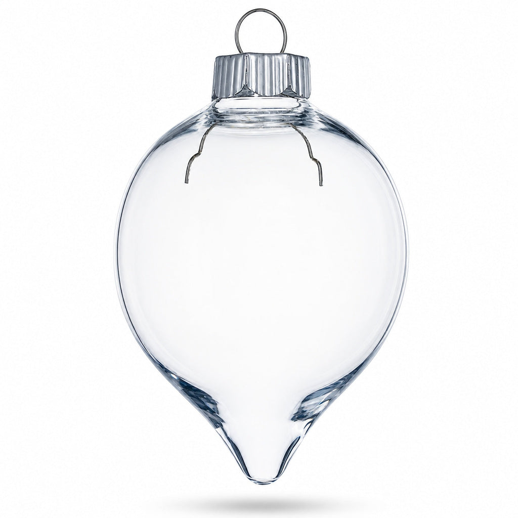 Set of 3 Clear Plastic Water Drop Christmas Ornaments 3.94 Inches