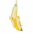 Peeled Banana Glass Christmas Ornament