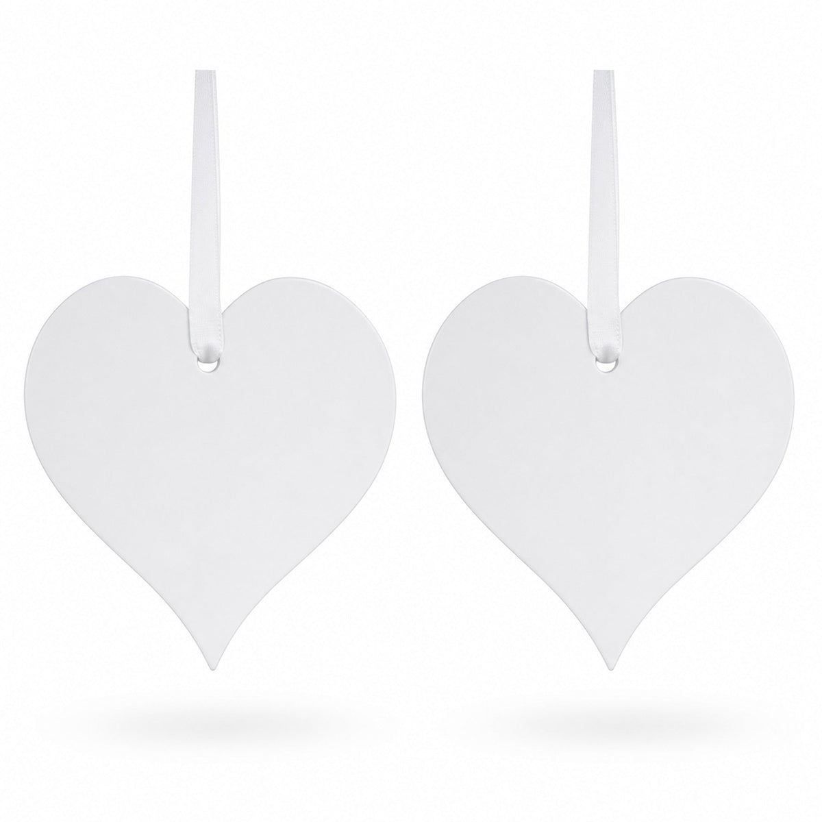 Set of 2 Hearts Plaster Christmas Ornaments 3.2 Inches