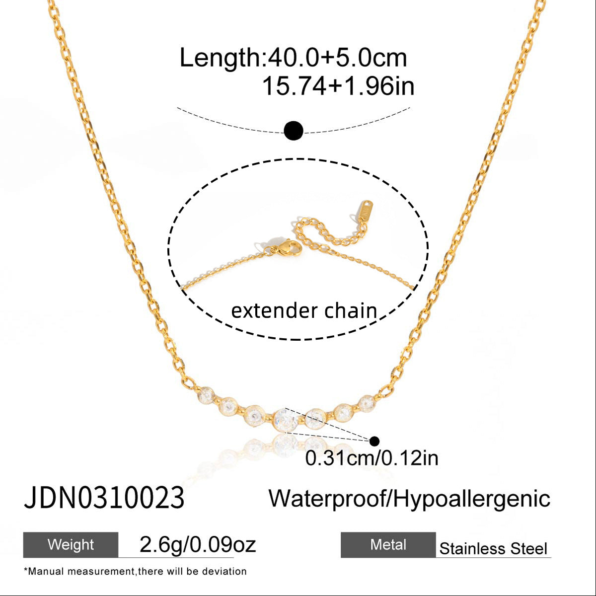Titanium Steel Zircon Necklace Womens Jewelry Stainless Steel Earrings That Wont Fade