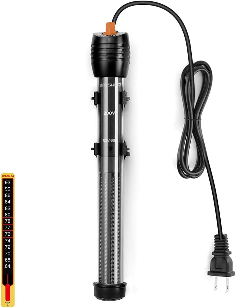 Adjustable Aquarium Heater with Thermometer – 6 Sizes