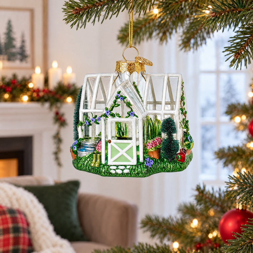Greenhouse Glass Christmas Ornament