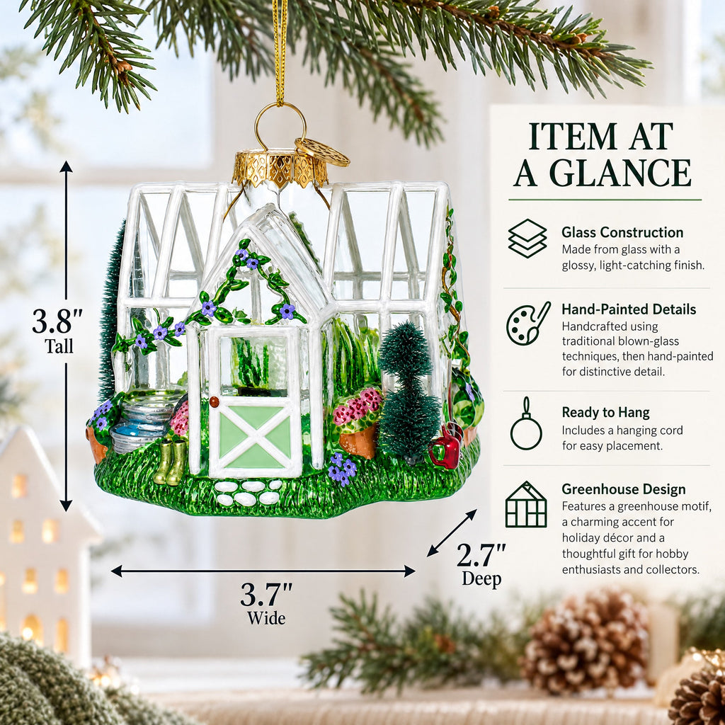 Greenhouse Glass Christmas Ornament