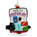Travel Suitcase Ready For Vacation Adventure Glass Christmas Ornament