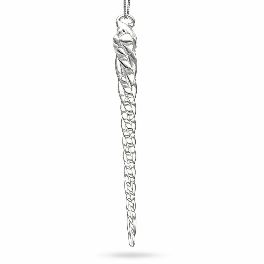 Clear Twisted Glass Icicle Winter Christmas Ornament