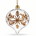 Clear Glass Onion With Gold Floral Design Christmas Ornament