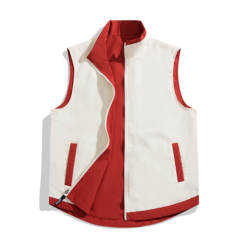 Color-block Reversible Vest Jacket