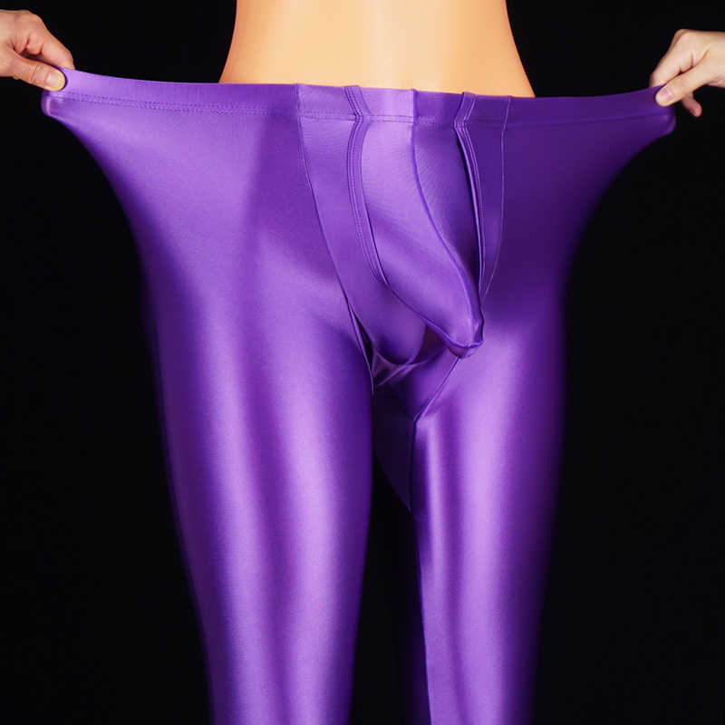 Shiny Sexy Men's Leggings Slim Fit Free Plus Size