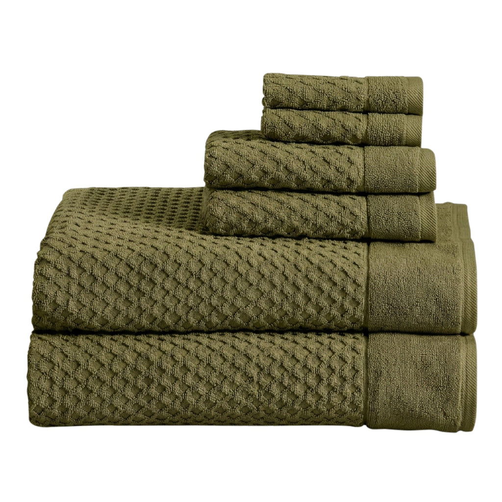 Cotton Diamond Waffle Weave Bath Towel Set - Grayson Collection
