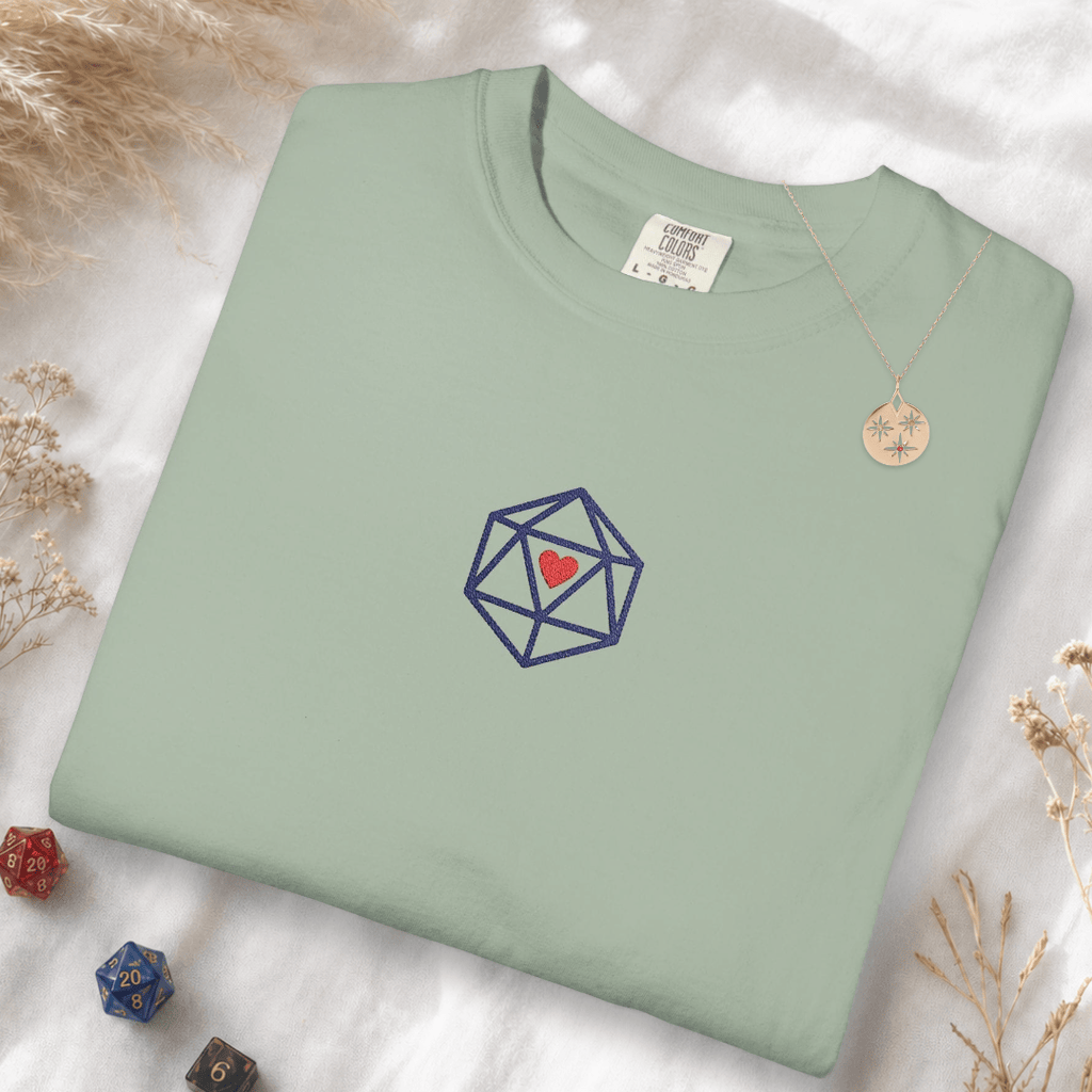 Dice Embroidery T-Shirt - Comfort Colors
