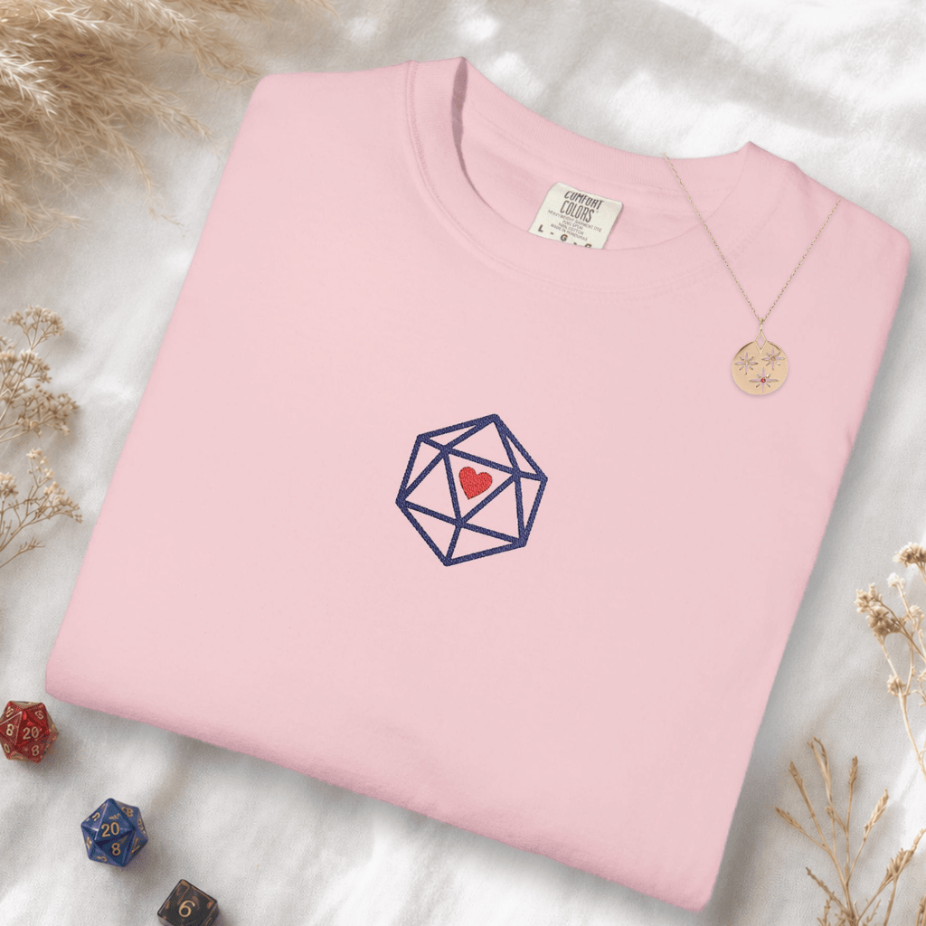 Dice Embroidery T-Shirt - Comfort Colors
