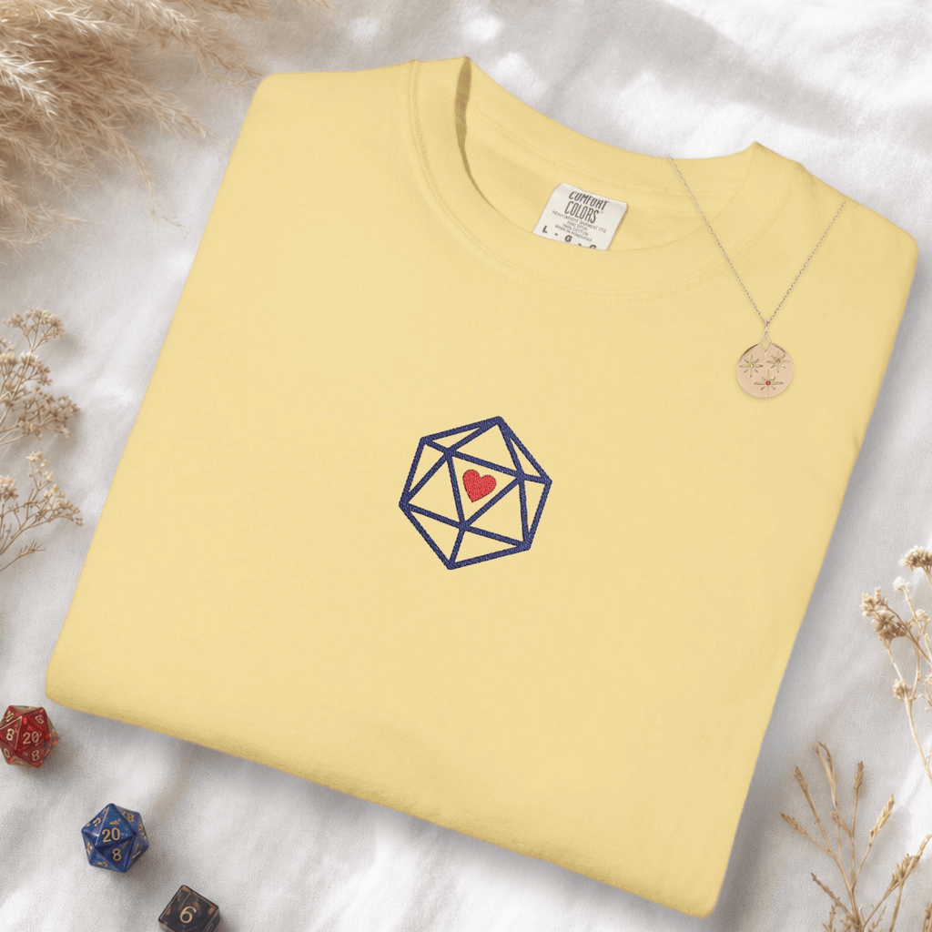 Dice Embroidery T-Shirt - Comfort Colors