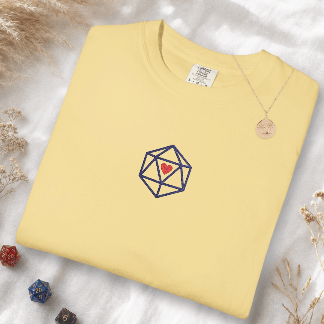 Dice Embroidery T-Shirt - Comfort Colors