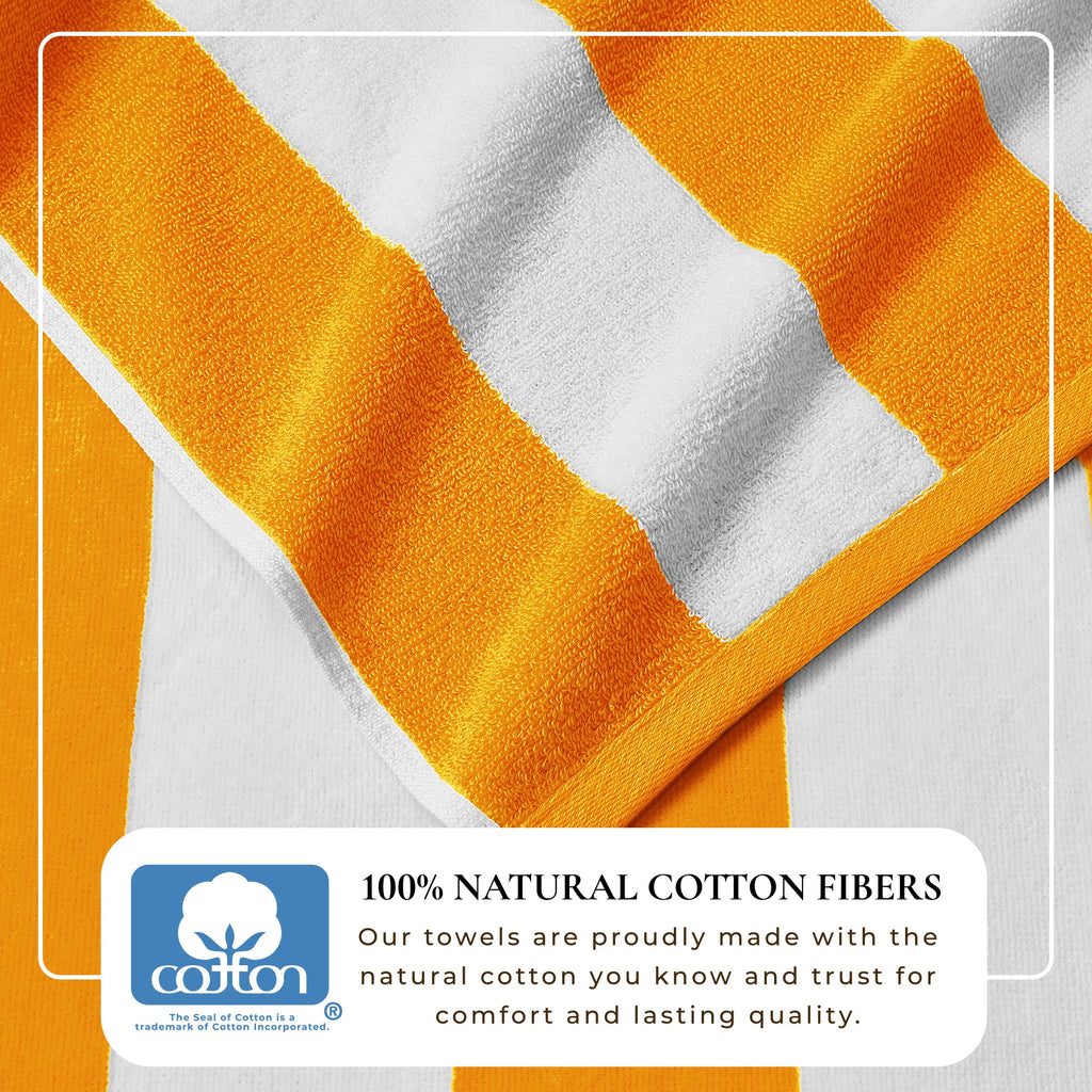Cotton Velour Cabana Stripe Beach Towel - Novia Collection.