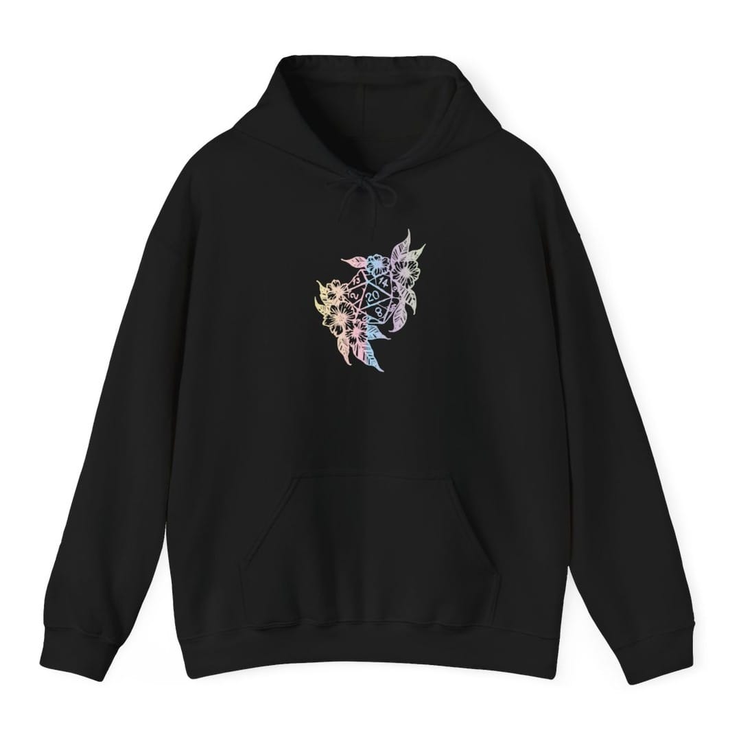 D&D D20 Dice Flower Hoodie
