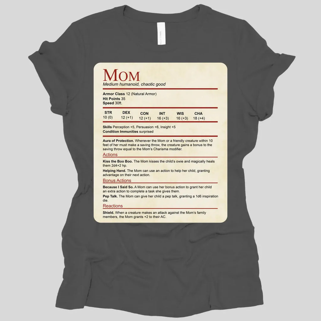DnD Mom Stat Block Women's T-Shirt