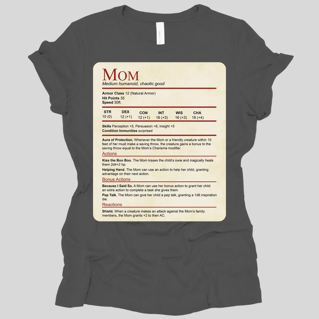 DnD Mom Stat Block Women's T-Shirt