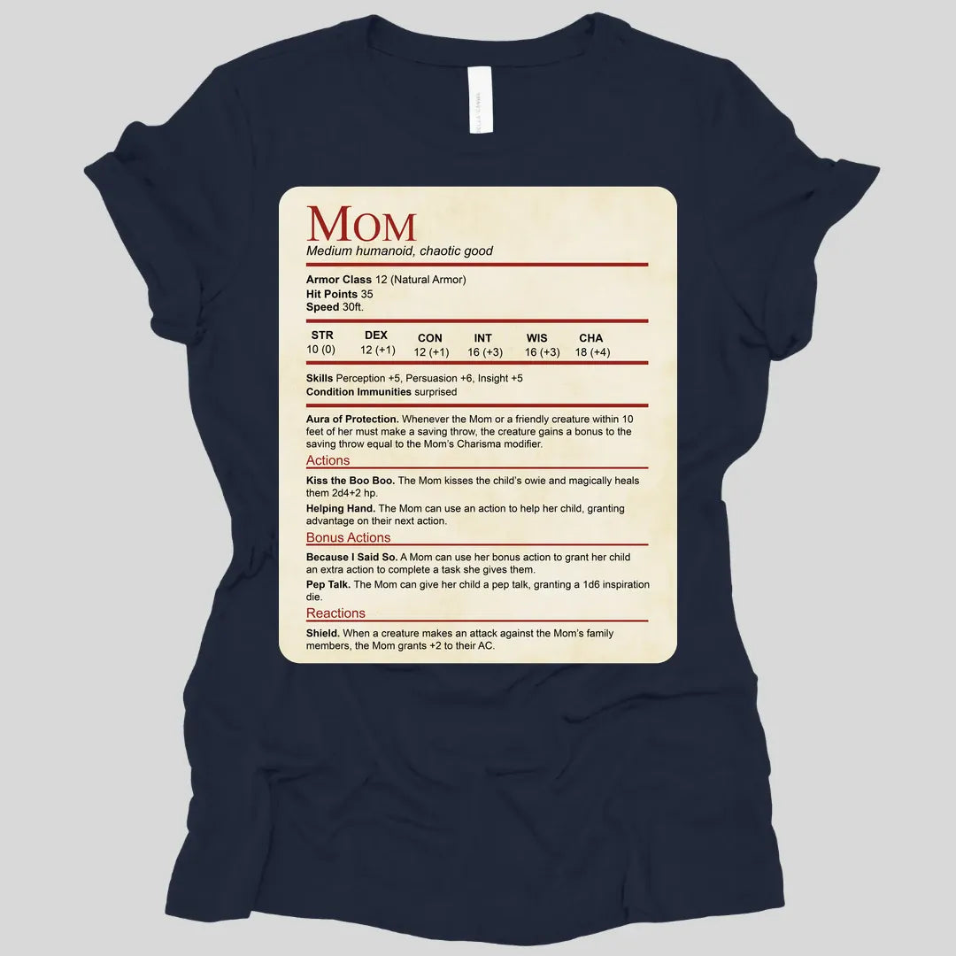 DnD Mom Stat Block Women's T-Shirt