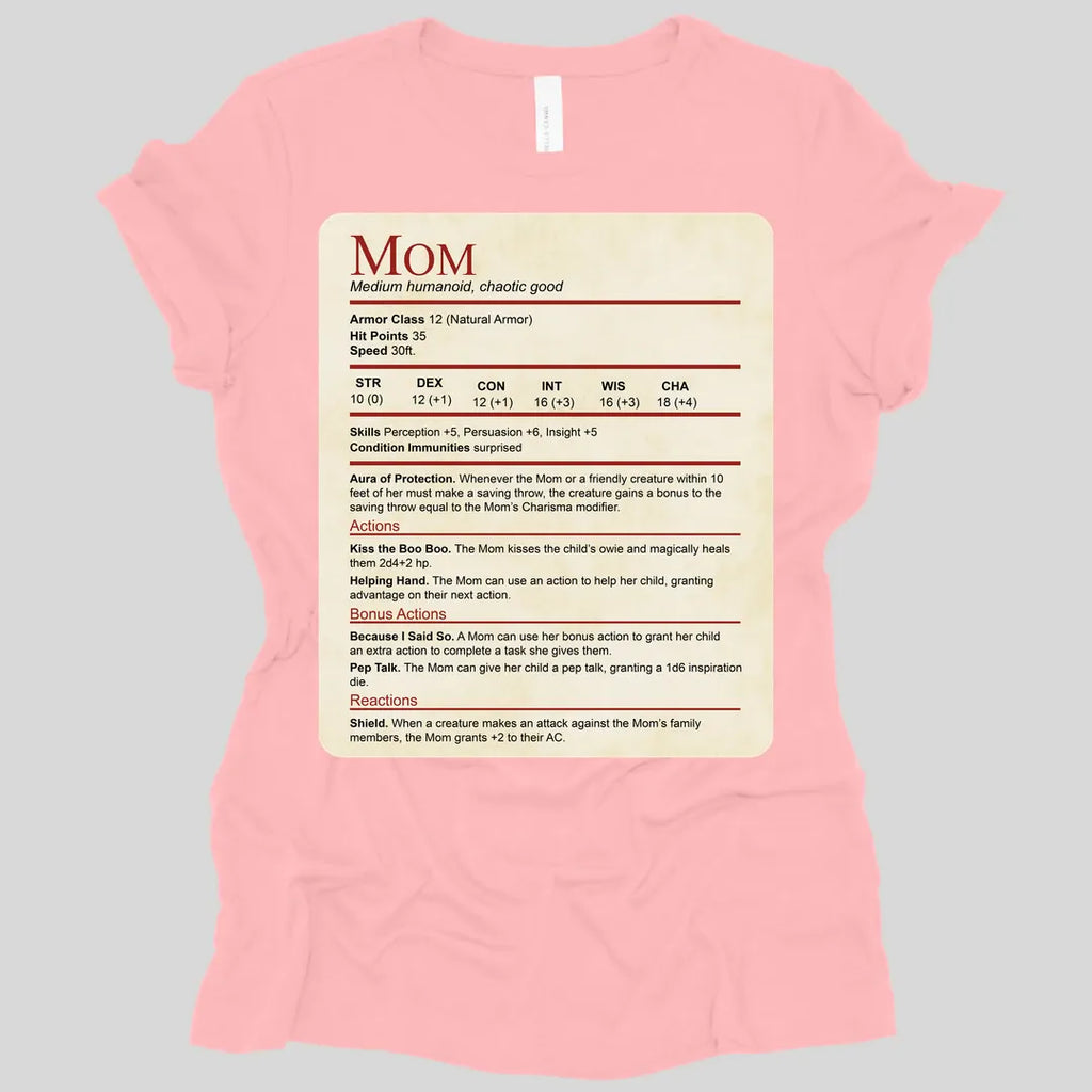 DnD Mom Stat Block Women's T-Shirt
