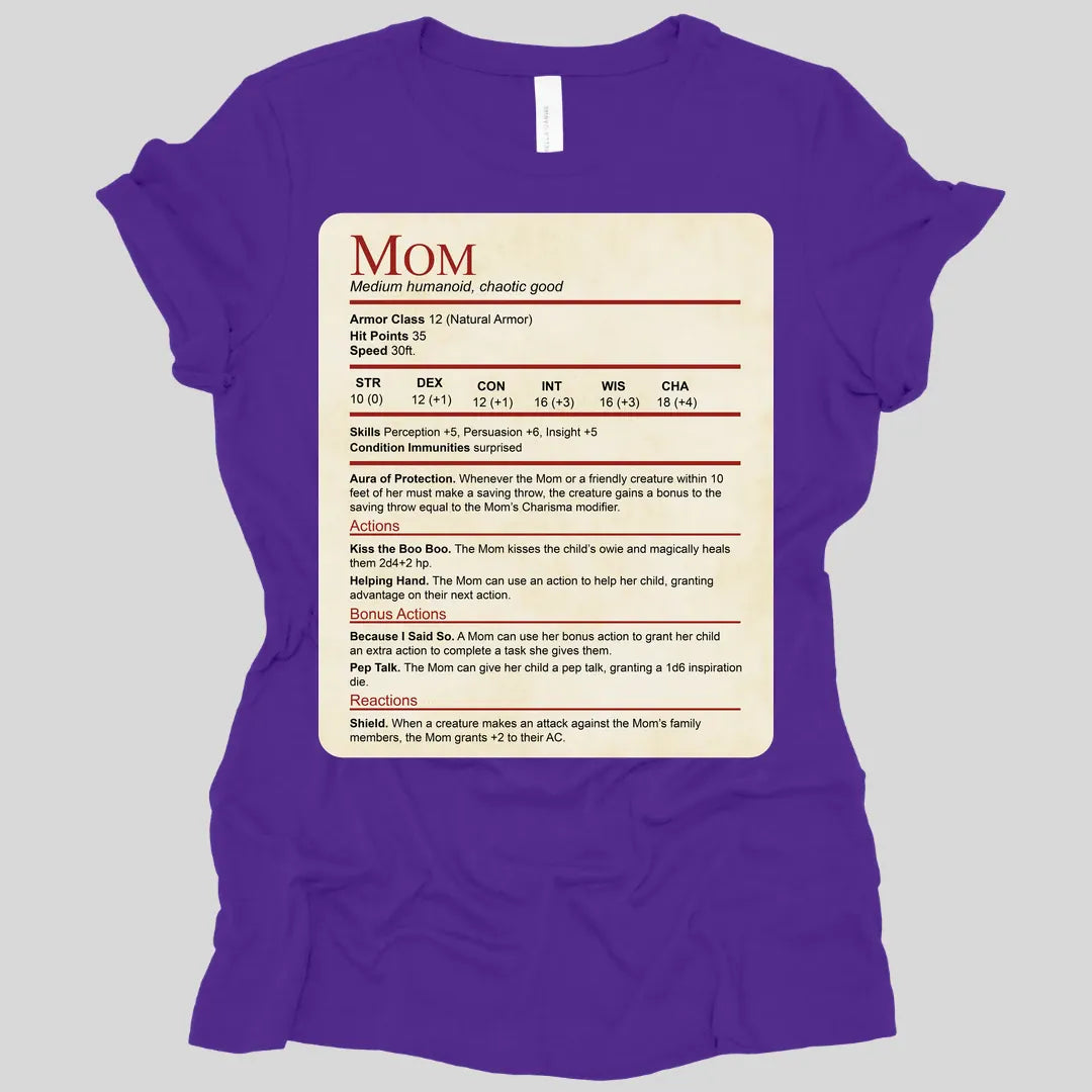DnD Mom Stat Block Women's T-Shirt