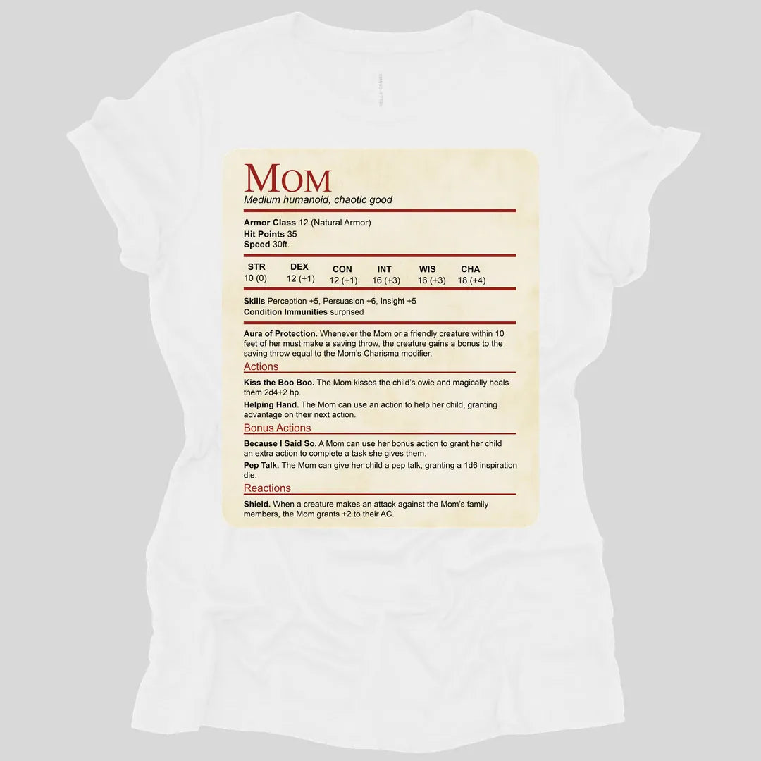 DnD Mom Stat Block Women's T-Shirt