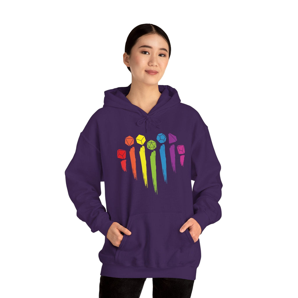 D&D Pride Hoodie with Dice Rainbow