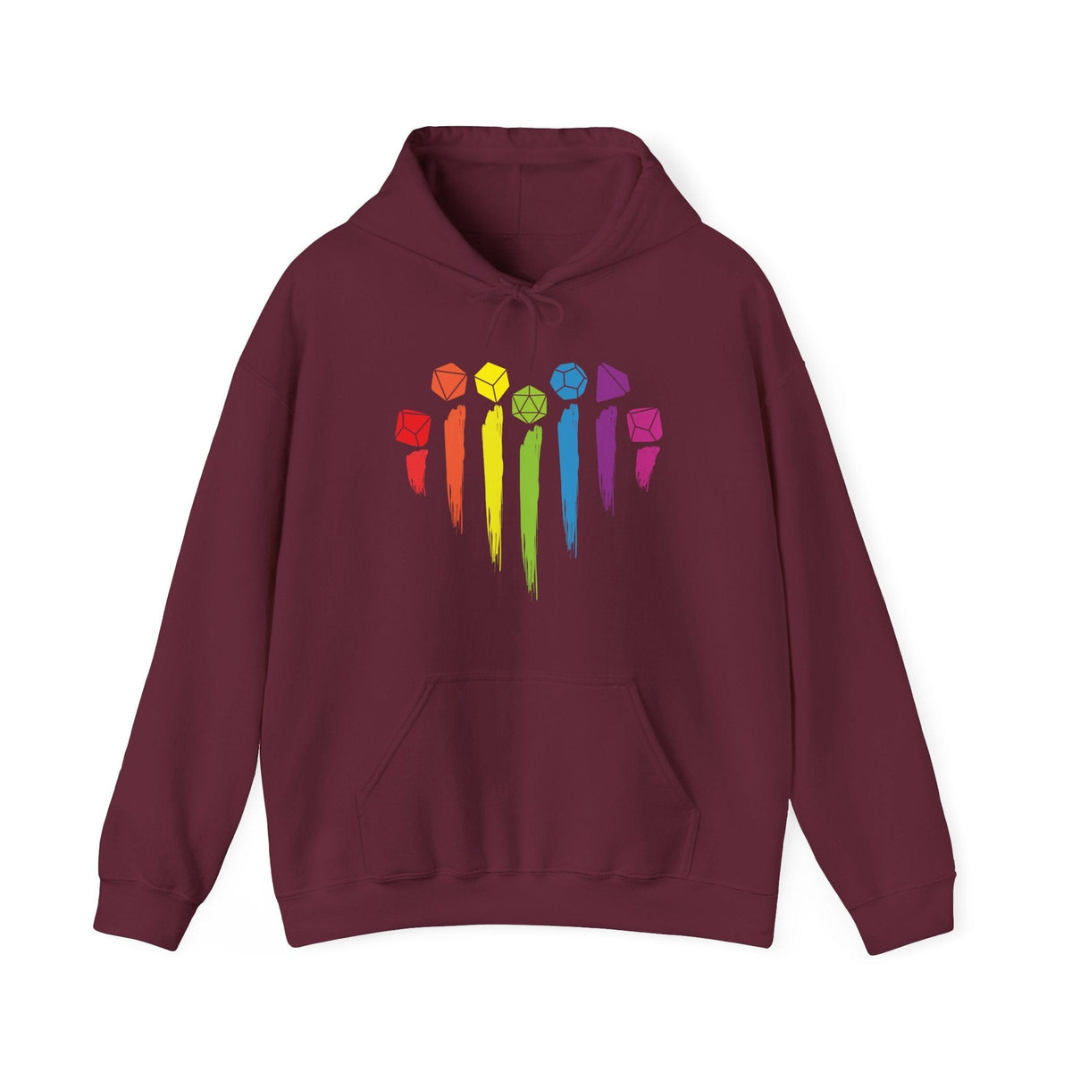D&D Pride Hoodie with Dice Rainbow