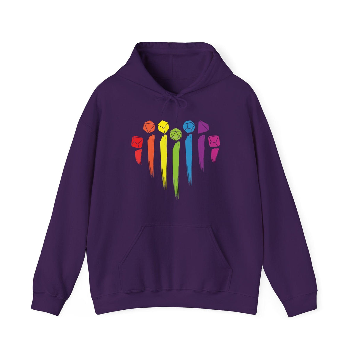 D&D Pride Hoodie with Dice Rainbow