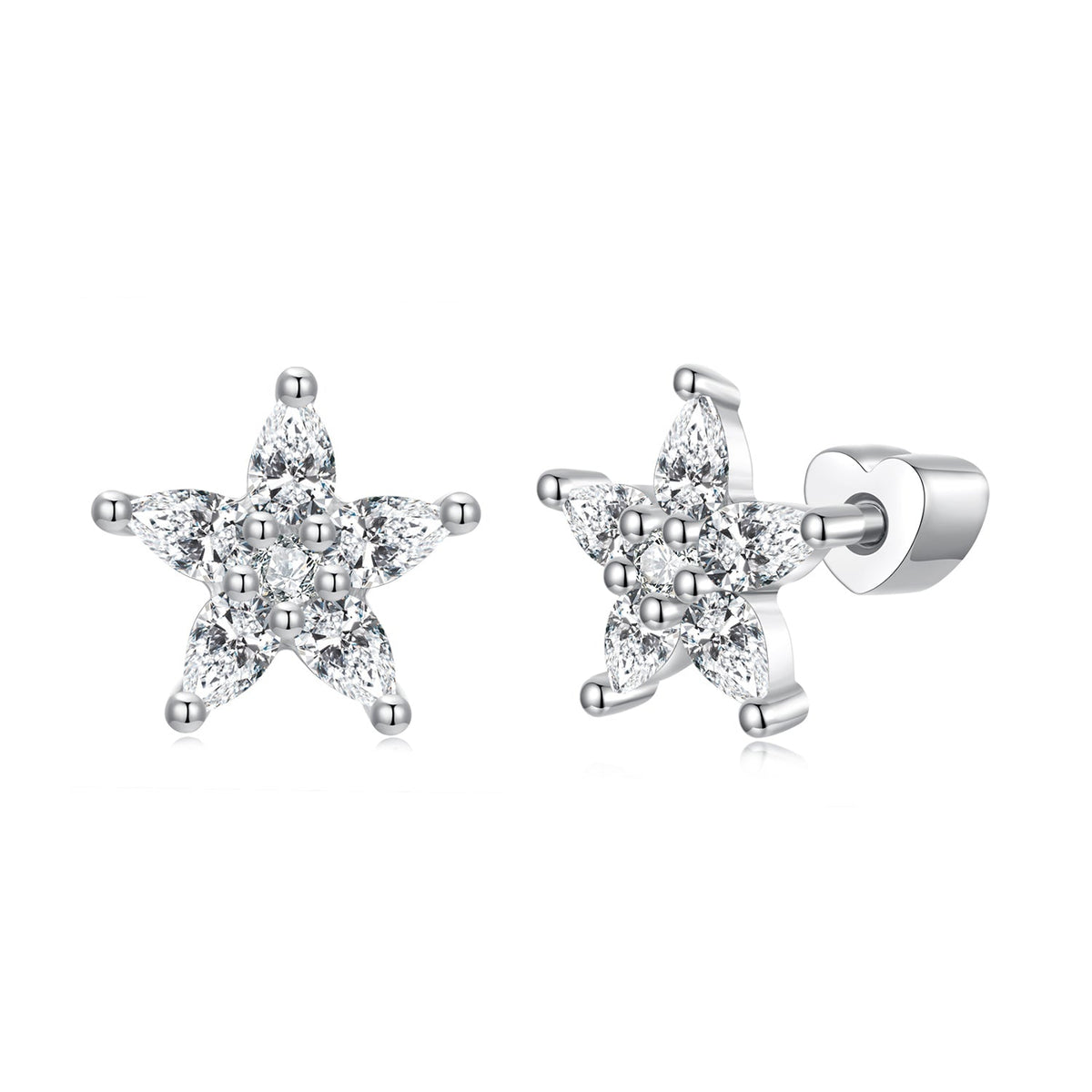 925 Sterling Silver Earrings with Pavé CZ Setting