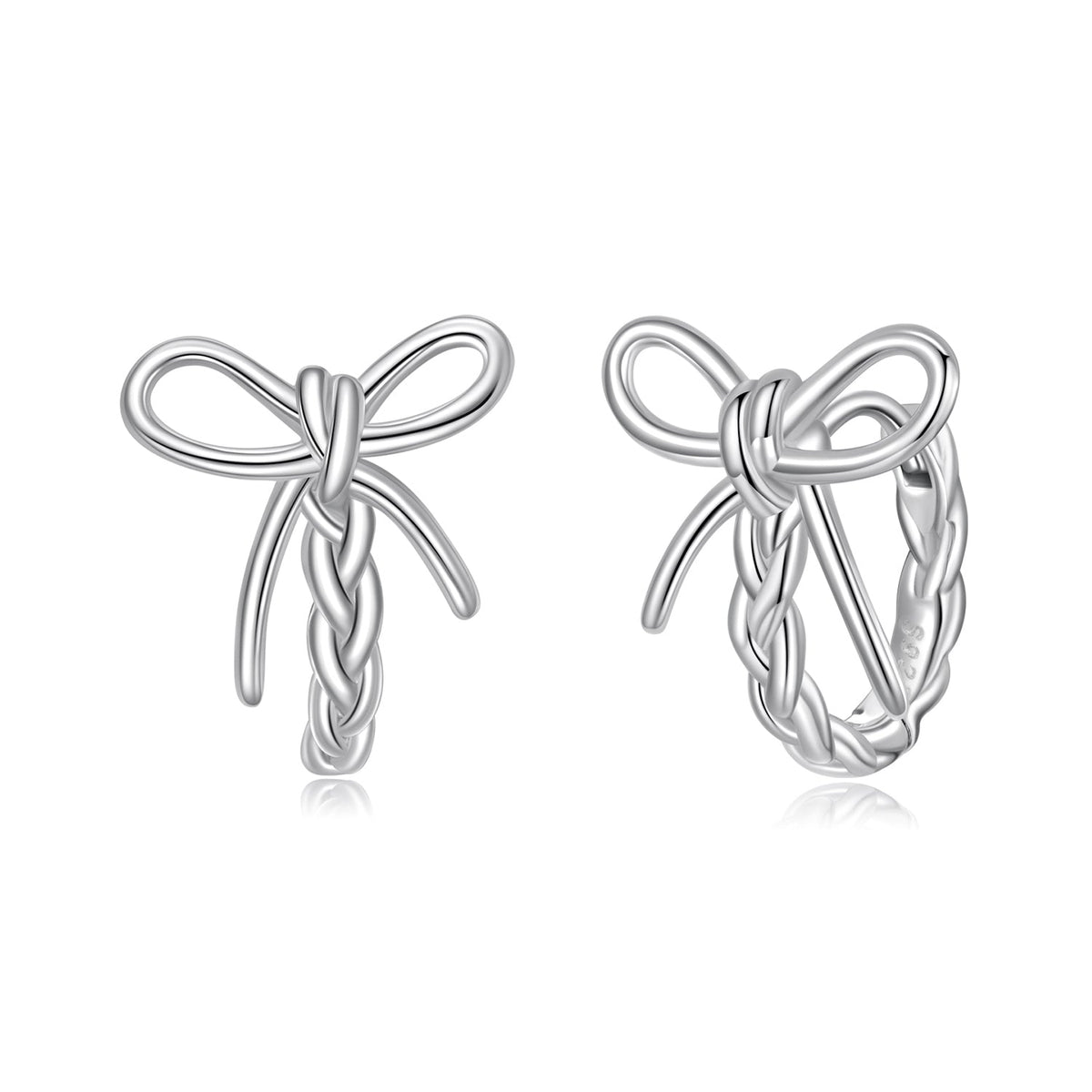 925 Sterling Silver Earrings with White Gold Plating for Women
