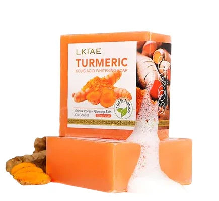 Turmeric Soap Bar for Face and Body, Brightening Cleansing Soap with Kojic Acid
